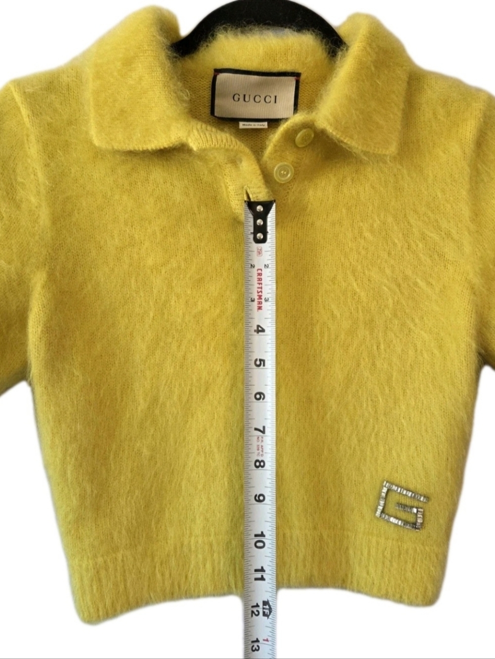 Gucci Yellow Cashmer Mohair Sweater Womns Sz M ( WORN BY La La ANTHONY IN POWER) - Picture 16 of 17